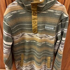 Cinch Boy's Striped Sweater - Green and Tan